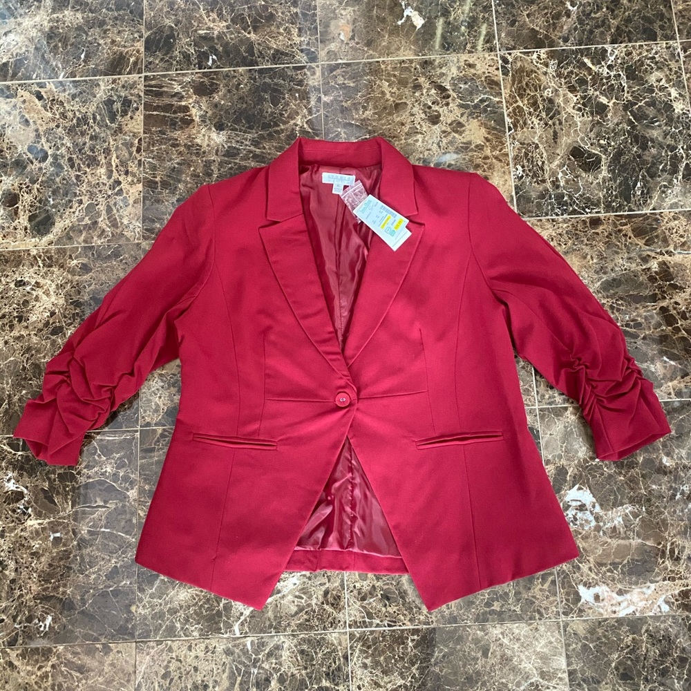 New Studio JPR Red Blazer Size XL with Tags